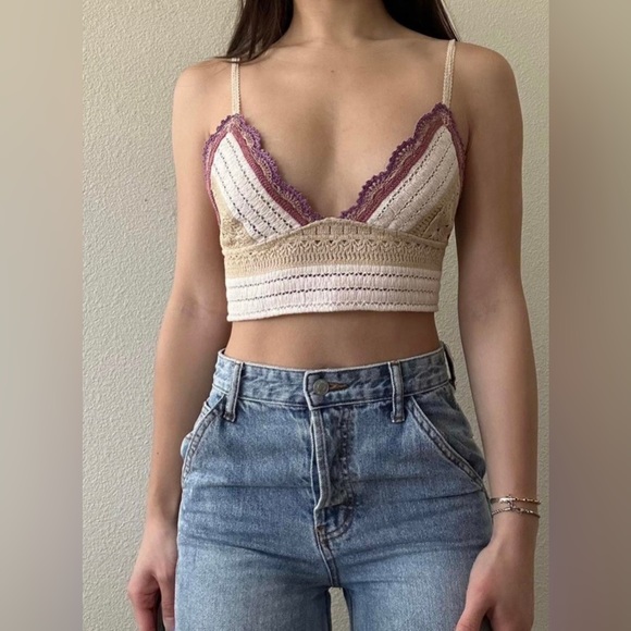 NWT Free People Another Weekend Longline Crochet Bralette - Picture 2 of 4